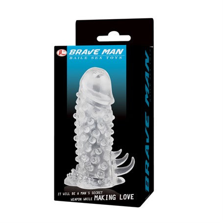 13,5 cm Klitoral Uyarıcılı Tırtıklı Penis Kılıfı