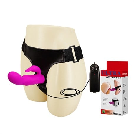 15 cm Belden Bağlamalı Titreşimli Strapon Penis Dildo