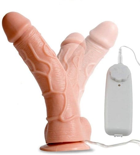17 cm Belden Bağlamalı Kumandalı Gerçekçi Titreşimli Dildo Vibratör Penis