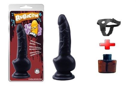 18 cm Belden Bağlamalı Gerçekçi Zenci Dildo Penis
