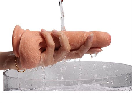 18 cm Et Dokulu Gerçekçi Çift Katmanlı Sünnetsiz Silikon Penis - Azazel