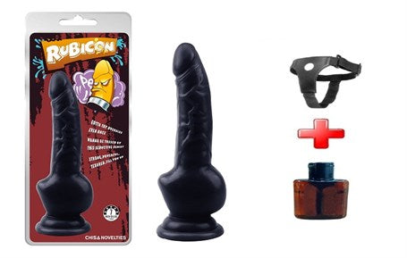 18 cm Belden Bağlamalı Gerçekçi Zenci Dildo Penis