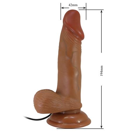 19,4 cm Belden Bağlamalı Çift Katmanlı Gerçekçi Titreşimli Dildo Vibratör Penis