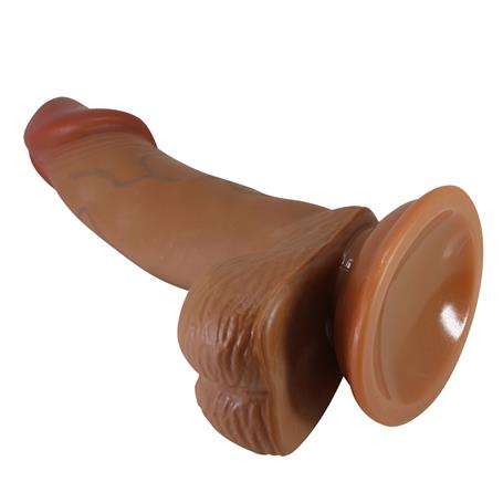 19,4 cm Et Dokulu Gerçekçi Çift Katmanlı Silikon Melez Penis - Zebulon