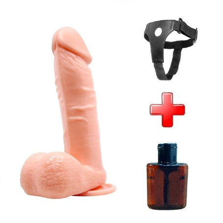 19,5 cm Belden Bağlamalı Realistik Dildo Penis