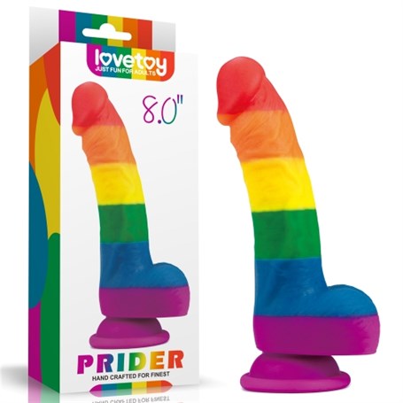 20,5 cm Belden Bağlamalı Renkli Realistik Vantuzlu Dildo Penis
