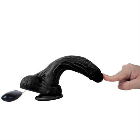 20,5 cm Belden Bağlamalı Titreşimli Gerçekçi Silikon Vantuzlu Zenci Penis - Holy Dragon