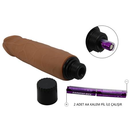 21,5 cm Çift katmanlı Güçlü Titreşimli Realistik Vibratör Gerçekci Penis Dildo - Waldorf