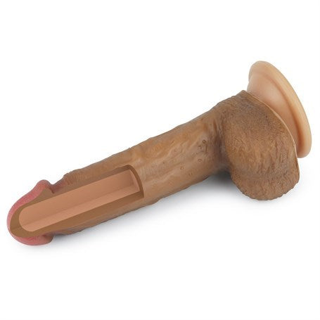 22 cm Belden Bağlamalı Çift Katmanlı Realistik Penis + Kemer + Kayganlaştırıcı Hediyeli