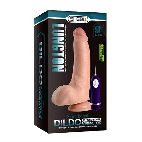 22,5 cm Gerçekçi Titreşimli Dildo Vibratör Penis - Lungton