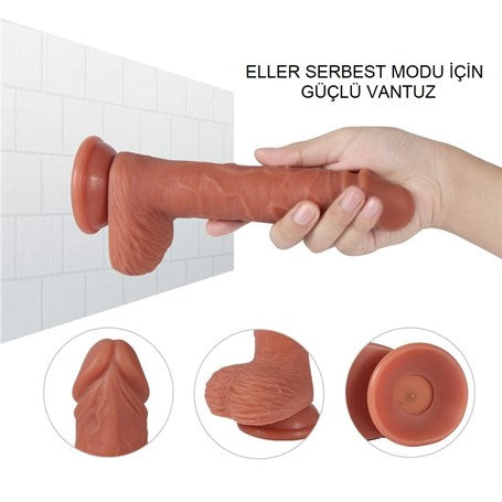 23 cm İleri Geri Hareketli Gerçekçi Silikon Vantuzlu Penis - William Thrusting