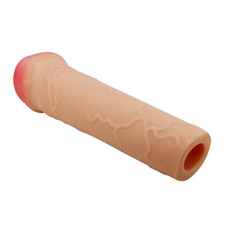 2,5 cm Dolgulu Premium Ten Rengi Silikon Penis Kılıfı - Nile