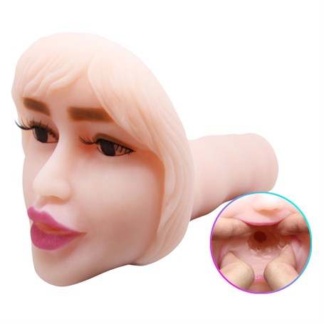 3 Boyutlu Gerçekçi Yüz Şeklinde Titreşimli Oral Mastürbatör