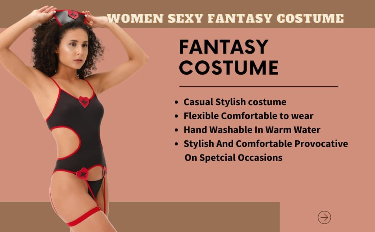 Siyah Alt Üst Fantezi Takım Sexi Kostüm 51230