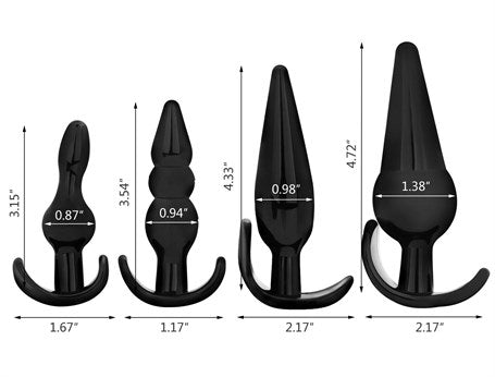 4 Parça Anal Plug Seti - Siyah