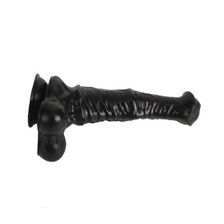 Belden Bağlamalı 43 cm Et Dokulu Gerçekçi Çift Katmanlı Sünnetsiz Silikon Zenci Penis - Horse Power 3