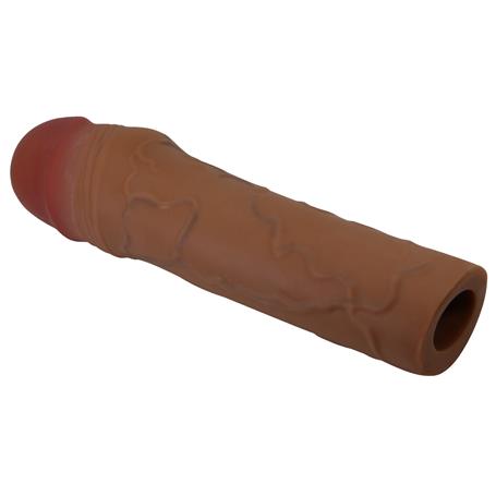 5 cm Dolgulu Premium Melez Rengi Silikon Penis Kılıfı - Chane