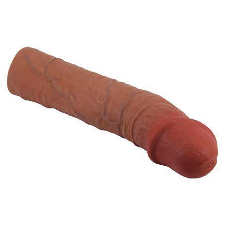 7,6 cm Dolgulu Premium Melez Rengi Silikon Penis Kılıfı - Chelsea