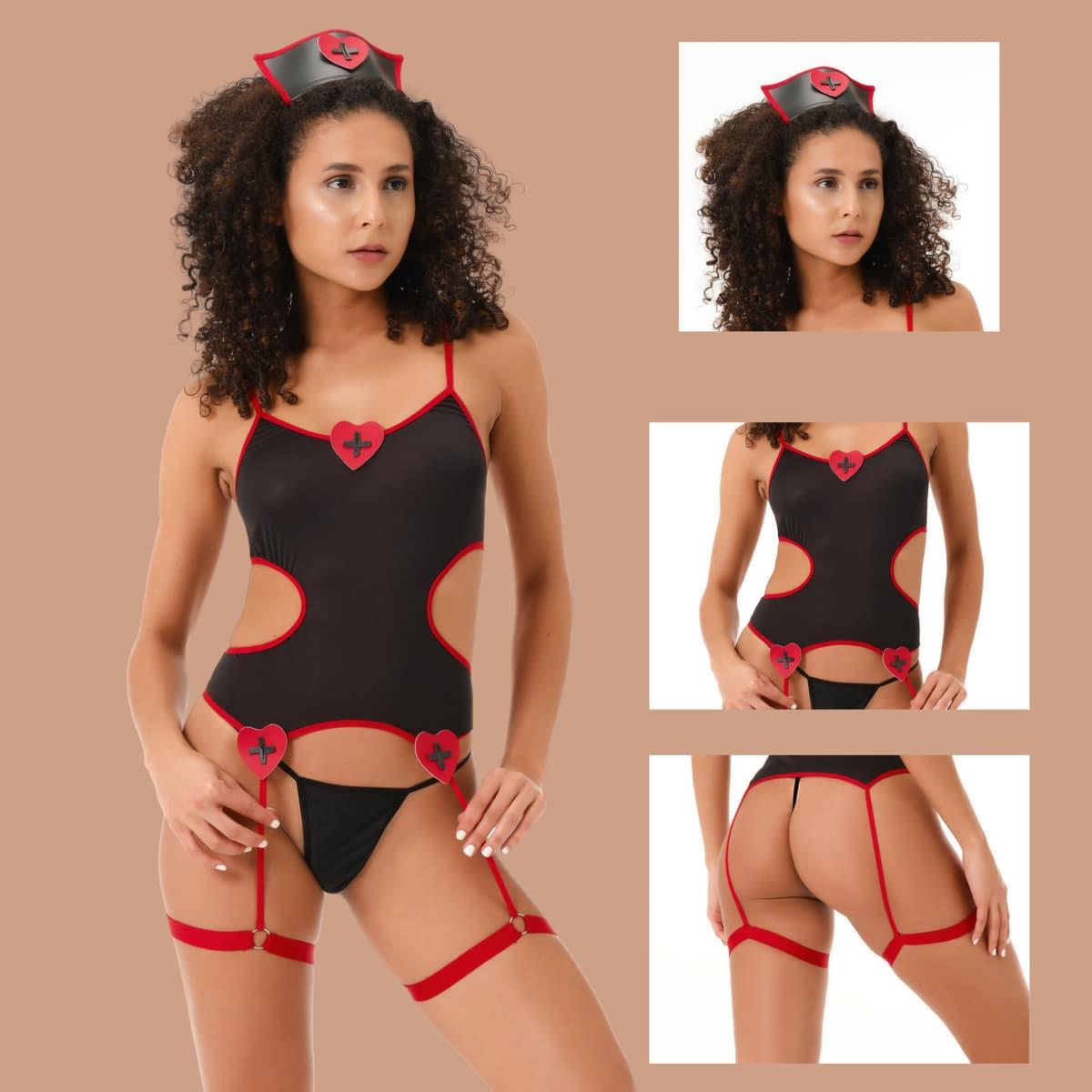 Siyah Alt Üst Fantezi Takım Sexi Kostüm 51230
