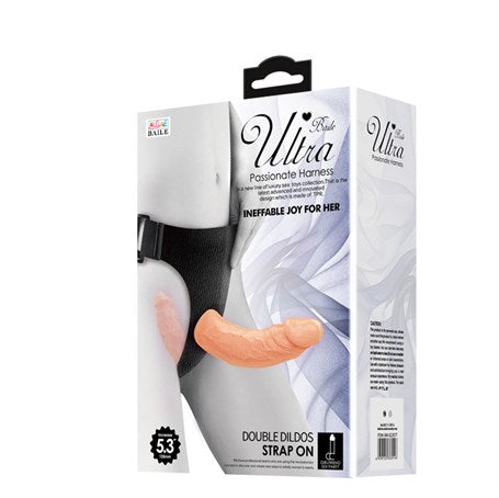 Belden Bağlamalı Çift Taraflı İçi Dolu Strapon Penis