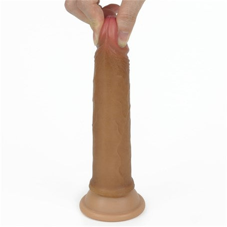 18,5 cm Yeni Nesil Teknolojik Realistik Testissiz Melez Penis Dildo