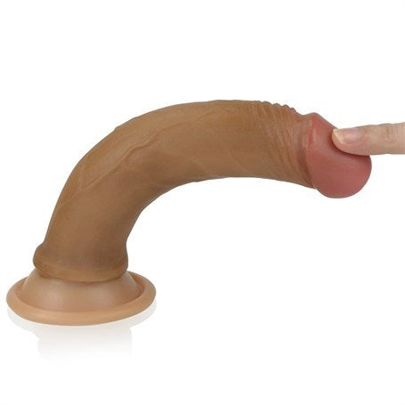18 cm Belden Bağlamalı Çift Katmanlı Testissiz Melez Realistik Penis + Kemer + Kayganlaştırıcı Hediyeli
