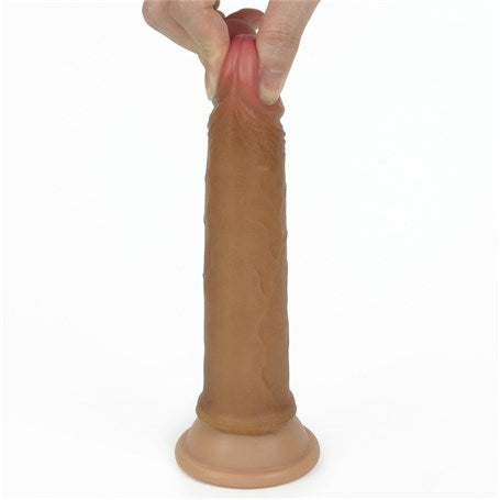 18 cm Belden Bağlamalı Çift Katmanlı Testissiz Melez Realistik Penis + Kemer + Kayganlaştırıcı Hediyeli