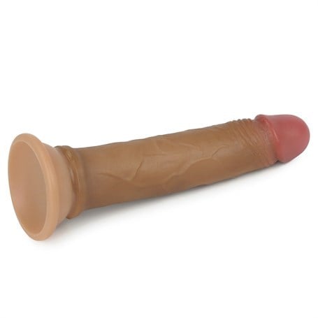 18 cm Belden Bağlamalı Çift Katmanlı Testissiz Melez Realistik Penis + Kemer + Kayganlaştırıcı Hediyeli