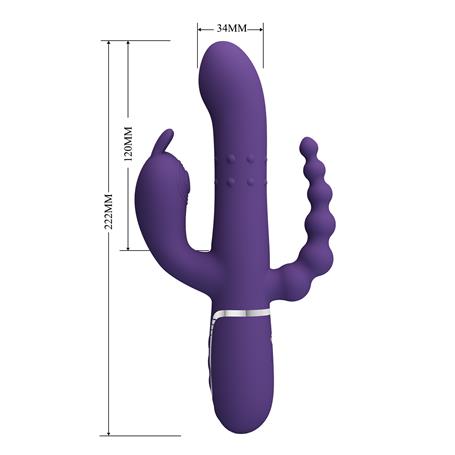 Manyetik Şarjlı Oynar Gövdeli Klitoral & Anal Uyarıcılı Teknolojik Vibratör Penis