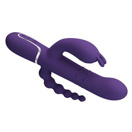 Manyetik Şarjlı Oynar Gövdeli Klitoral & Anal Uyarıcılı Teknolojik Vibratör Penis