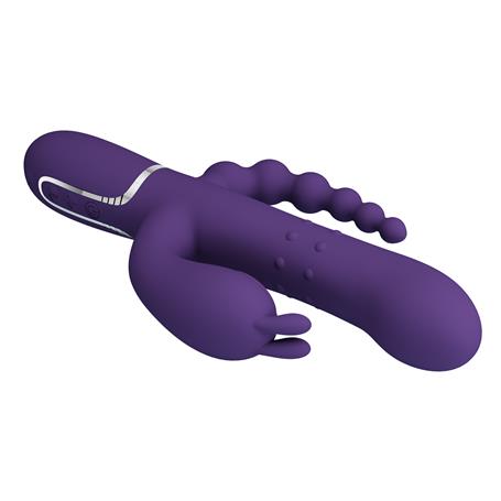 Manyetik Şarjlı Oynar Gövdeli Klitoral & Anal Uyarıcılı Teknolojik Vibratör Penis