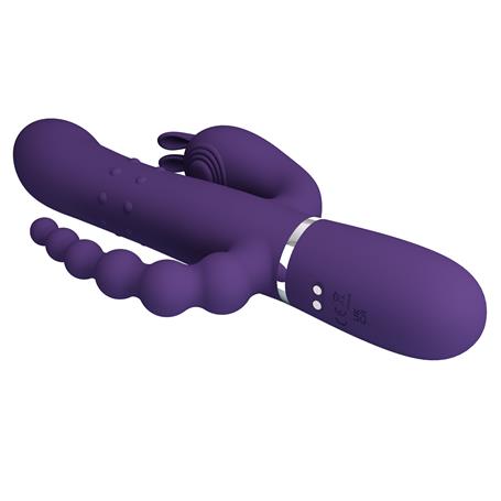 Manyetik Şarjlı Oynar Gövdeli Klitoral & Anal Uyarıcılı Teknolojik Vibratör Penis