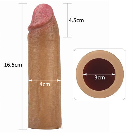 Nature Extender 4.5 cm Dolgulu Penis Kılıfı Premium Silikon Kılıf Melez