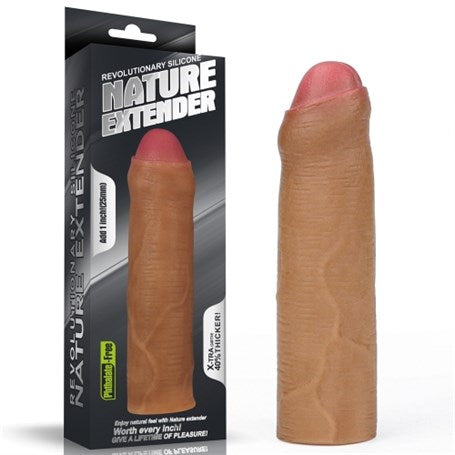 Nature Extender 4.5 cm Dolgulu Premium Silikon Sünnetsiz Melez Penis Kılıfı