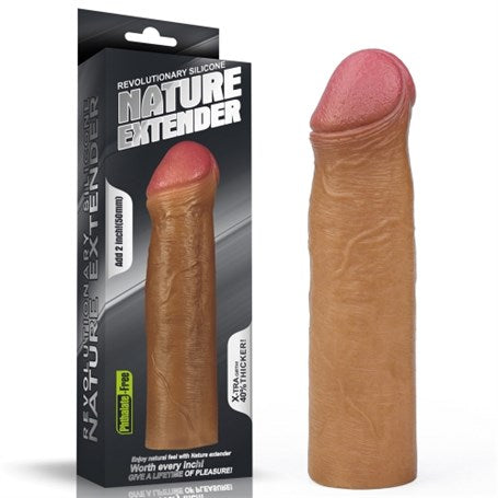 Nature Extender 5,5 cm Dolgulu Premium Melez Silikon Penis Kılıfı