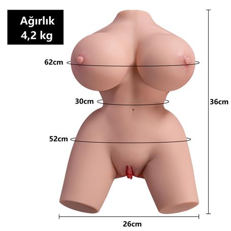 USB'den Manyetik Şarjlı Titreşim Fonksiyonlu Realistik Yarım Vücut - Frieda
