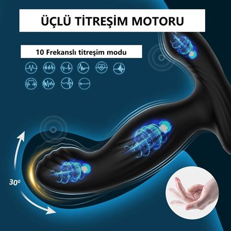 Uzaktan Kumandalı Isıtmalı Penis Halkası USB Şarjlı Titreşimli Anal Plug